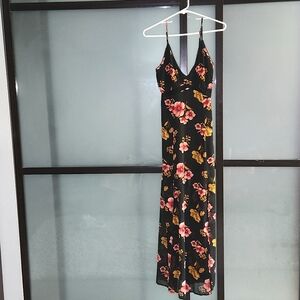 Sexy Cut Floral Maxi Dress